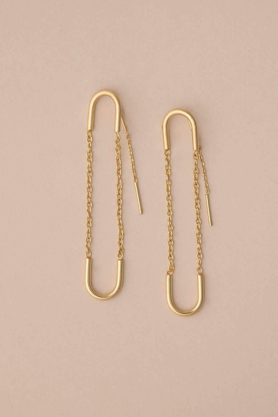 modern stud chain earring